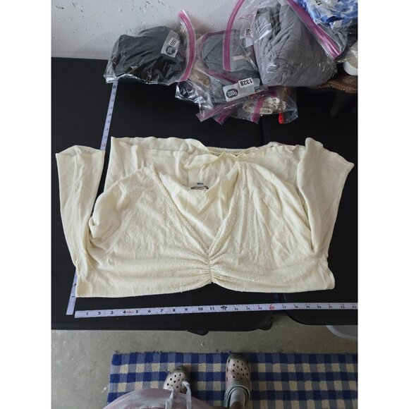 Apt. 9 Womens Beaded V-Neck Quarter Sleeve Sweater Plus Size 1X Stretch Solid - Picture 6 of 10